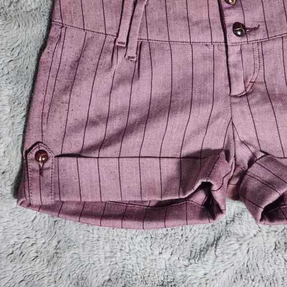 Striped Burgundy Booty Shorts Size 3 - Picture 3 of 3